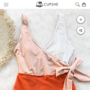 NWT Cupshe Orange and White One-piece Swimsuit